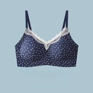 Bra Cotton Hoa Nhí Màu Xanh Viền Ren Không Gọng Có Mút Ngực Mẫu Mới Siêu Xinh – Nhẹ Như Không Mặc