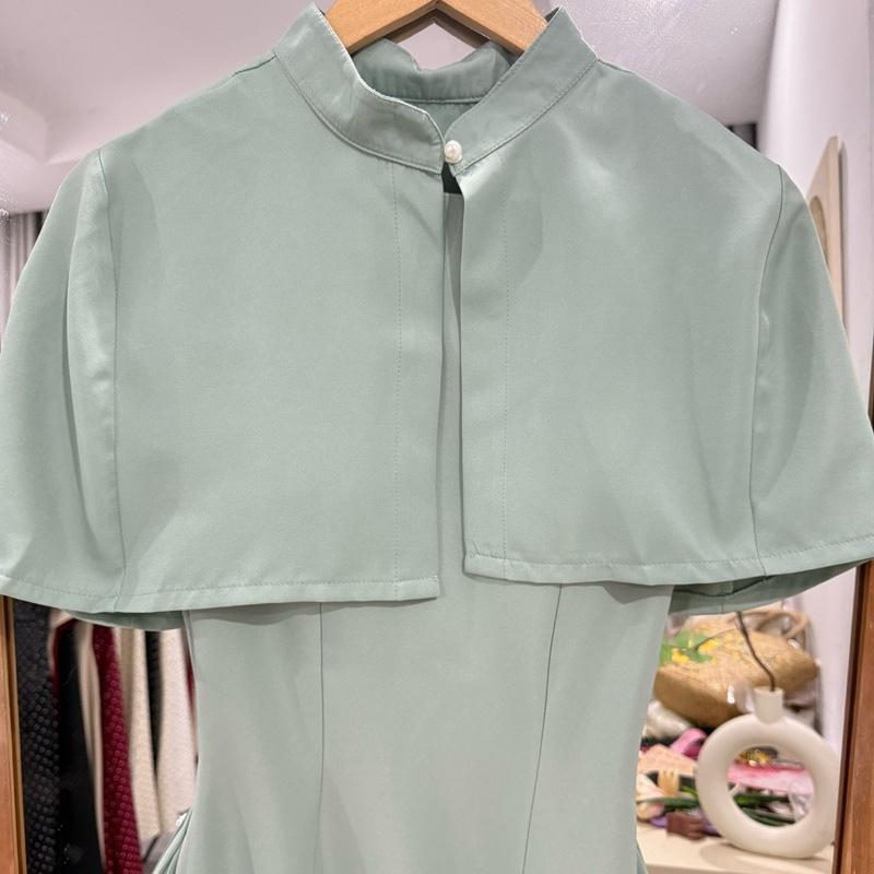 [C.01] (CHOÀNG LẺ) Áo Choàng Thiết Kế Cổ Trụ Cài Nút Ngọc Che Khuyết Điểm Tay | Tũm Clothing | BigBuy360 - bigbuy360.vn