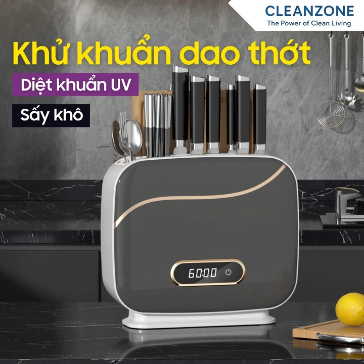 Máy Khử Khuẩn Dao Thớt Đũa Muỗng 360 Độ Bằng Tia UV - Sấy Khô Chống Ẩm Mốc