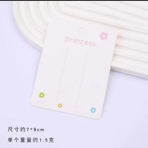 set 50 thẻ giấy hình hoa Princess trưng bày kẹp tóc màu trắng handmade B133.135
