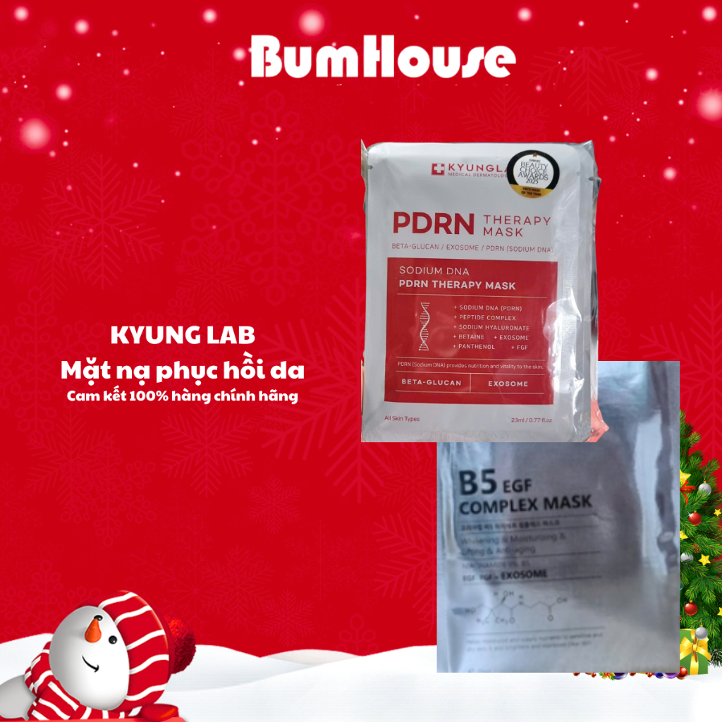 Combo 10 Miếng Mặt Nạ Giấy Dưỡng ẩm, Phục Hồi Da Kyung Lab PDRN Therapy/B5 EGF Mask 23ml 25ml