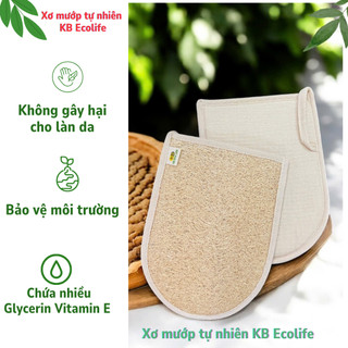 Găng Tay Xơ Mướp Tự Nhiên Tẩy Tế Bào Chết KB Ecolife  An Toàn Cho Tay Khi Sử Dụng
