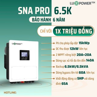 Biến Tần LuxPower Hybrid SNA PRO 6.5K | Hòa Lưới Bám Tải Độc Lập Lưu Trữ  | PTH GROUP | BH 6 Năm