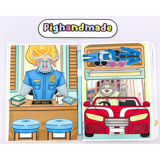 Đồ chơi bóc dán Zootopia2 - mẫu tổng hợp nhiều nhân vật và phụ kiện - Búp bê giấy Pighandmade