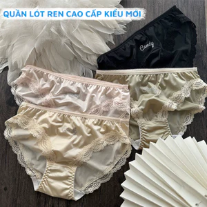 Combo quần lót ren hoa cao cấp lụa satin mêm mại, quần chíp ren nữ ZANA L8889