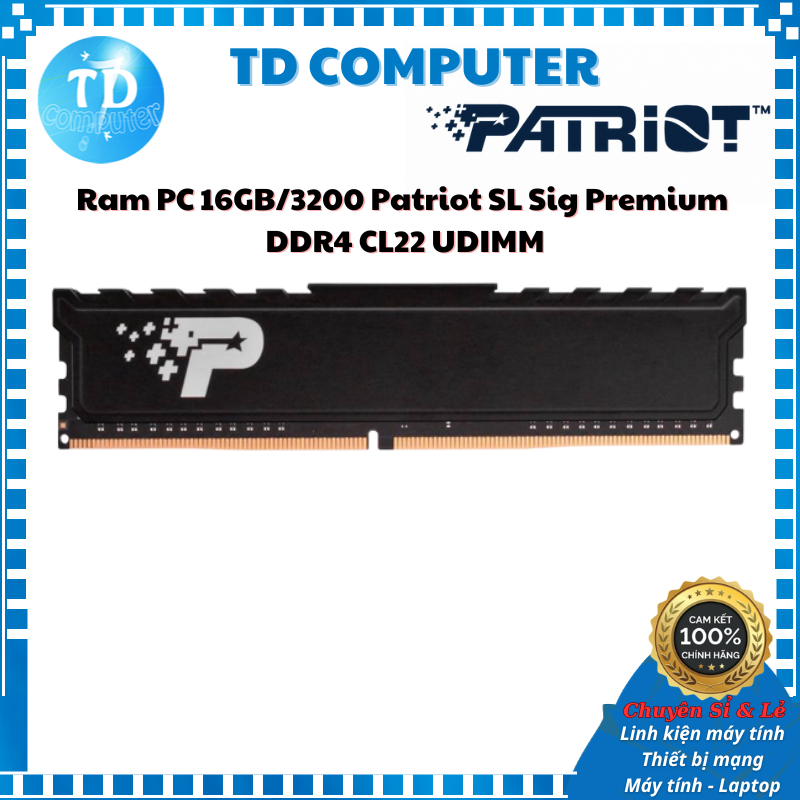 Ram Desktop 16GB Patriot SL Sig Premium DDR4 Bus 3200Mhz CL22 UDIMM ...