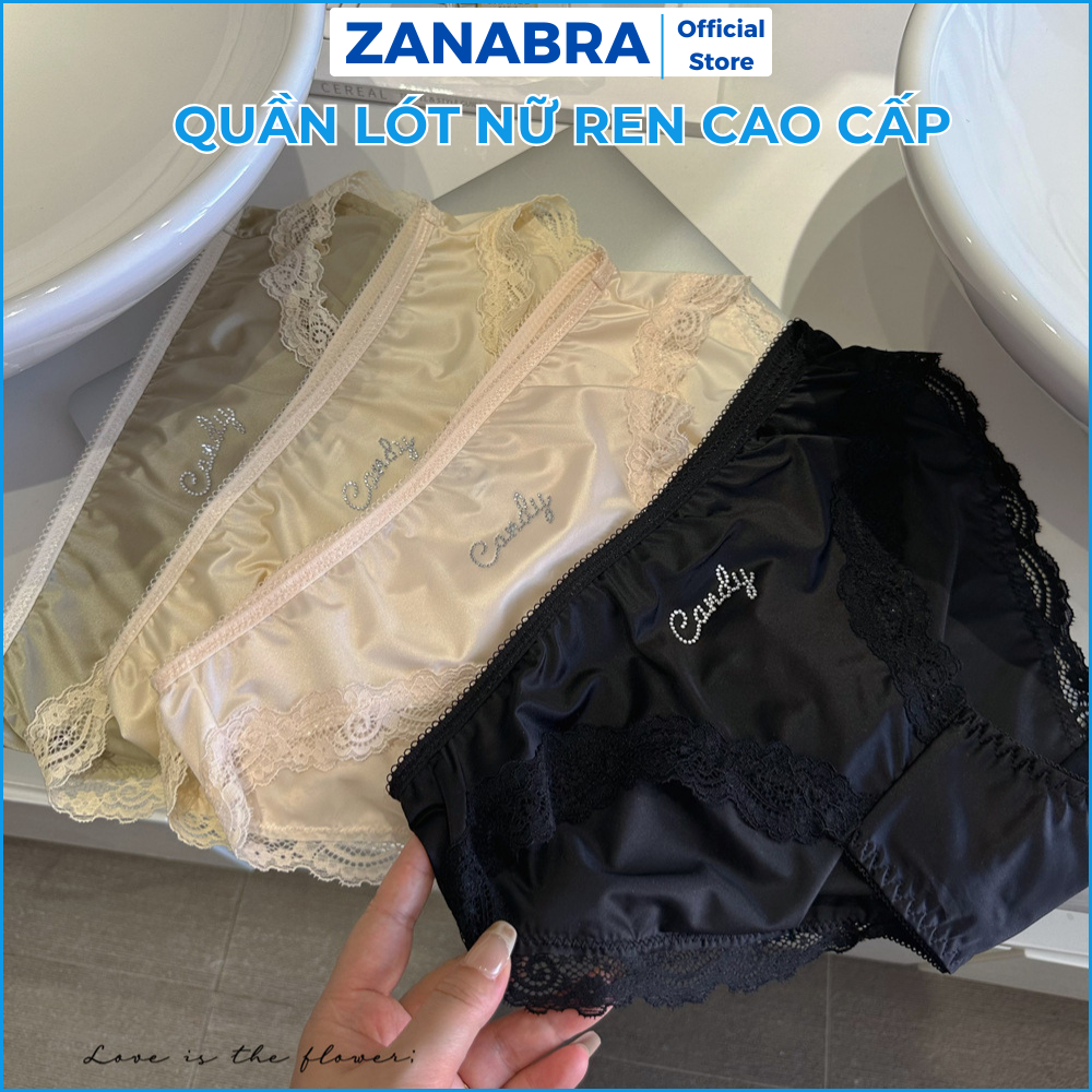 [ Xả Hàng ] Quần lót nữ ren hoa cao cấp chất lụa satin phối ren mềm mại thoáng khí  ZANABRA L8889