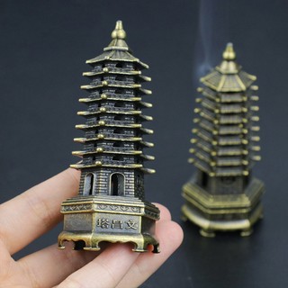 Tháp Văn Xương Cắm hương lò đốt trầm kim loại thuần túy，Phong Thủy Tốt Cho Nhà & Văn Phòng