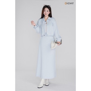 Set Đồ Nữ 𝐂𝐂𝐇𝐀𝐓 Dáng Suông Layered Grace Midi Cổ Đức Chất Liệu Nỉ Cao Cấp 25BDS2022ST