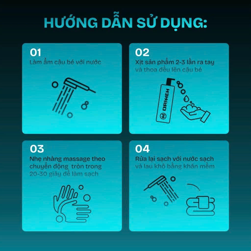 Dung dịch vệ sinh nam Orimen dạng bọt sạch khuẩn khử mùi dưỡng ẩm mùi hương nam tính 120ml