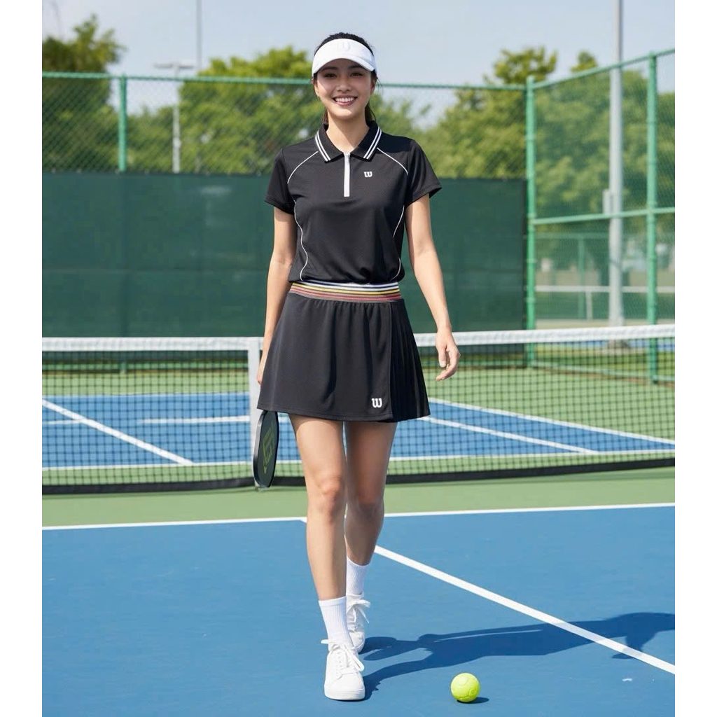 Bộ Thể thao nữ, Bộ Váy phối màu chơi Pickleball, Golf , Tennis, cầu lông... Hàng cao cấp