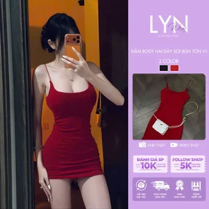 | LYN WEAR | (KÈM MÚT) Đầm body hai dây sợi bún tôn dáng V1 chất thun gân rip mềm mịn co giãn nhẹ mặc cực tôn dáng