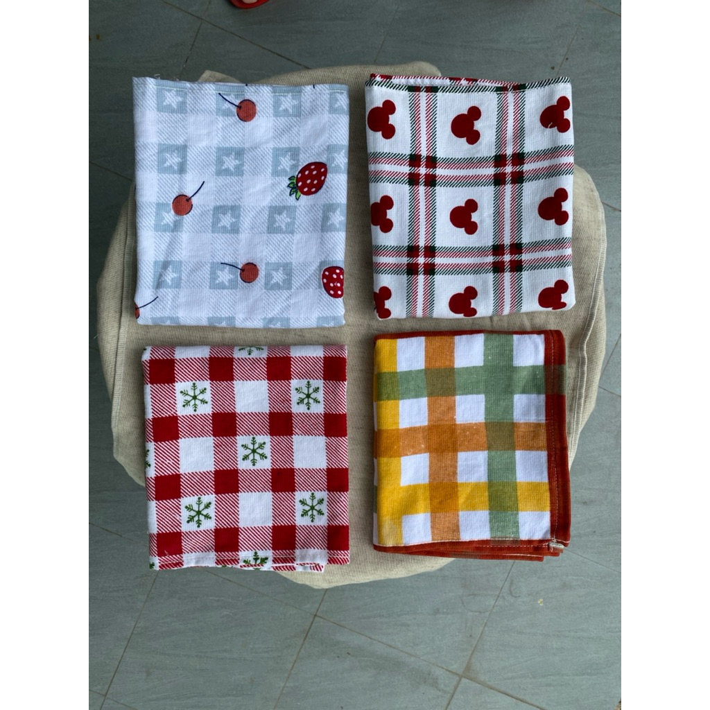 Combo 10 khăn lau đa năng hoạ tiết xinh xắn hàng xuất dư