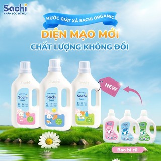 Nước giặt xả Sachi Organic làm sạch vết bẩn, hương thơm dịu nhẹ, an toàn cho bé 280g/ 2kg