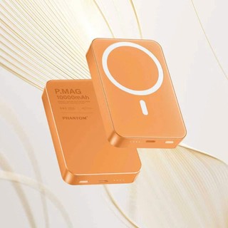 Pin Dự Phòng không dây PHANTOM P66W 10000mAh Sạc Magnetic 15W / TypeC PD 20W, Có 3C, Vỏ hợp kim nguyên khối (Cam)