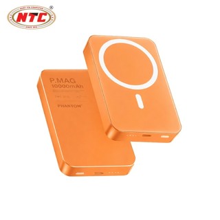Sạc Dự Phòng không dây PHANTOM P66W 10000mAh Sạc Magnetic 15W / TypeC PD 20W, Có 3C, Vỏ Kim Loại (Cam) - Nhất Tín