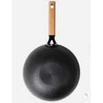 [ Happiness] Chảo gang nhẹ size 24cm tay cầm gỗ, thiết kế đáy xoáy cao tần tích tụ năng bản cao cấp, chống dính tự nhiên — ảnh 5
