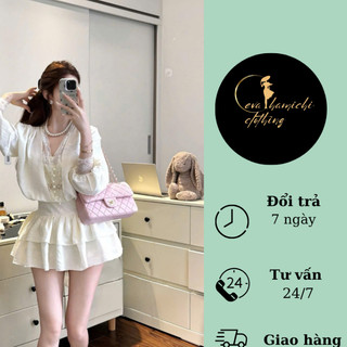 Váy đũi phối ren chân váy tầng xinh yêu Eva hamichi