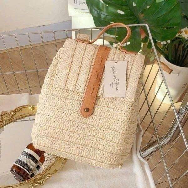 Balo Cói Thủ Công Phong Cách Vintage Thanh Lịch Cho Nữ