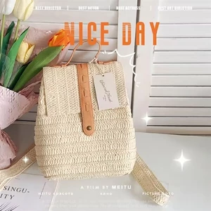 Balo Cói Thủ Công Phong Cách Vintage Thanh Lịch Cho Nữ