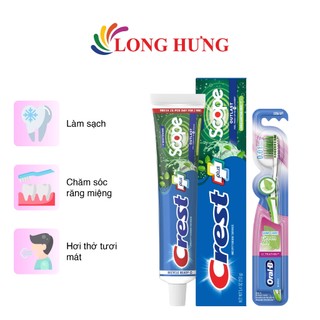 Combo Kem đánh răng Crest Plus (153g) - Scope + Bàn chải tay Oral-B Gumcare (Trà xanh)