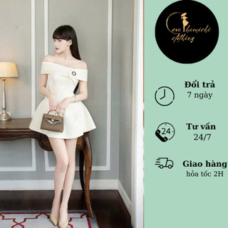 Váy xước trễ vai Eva hamichi