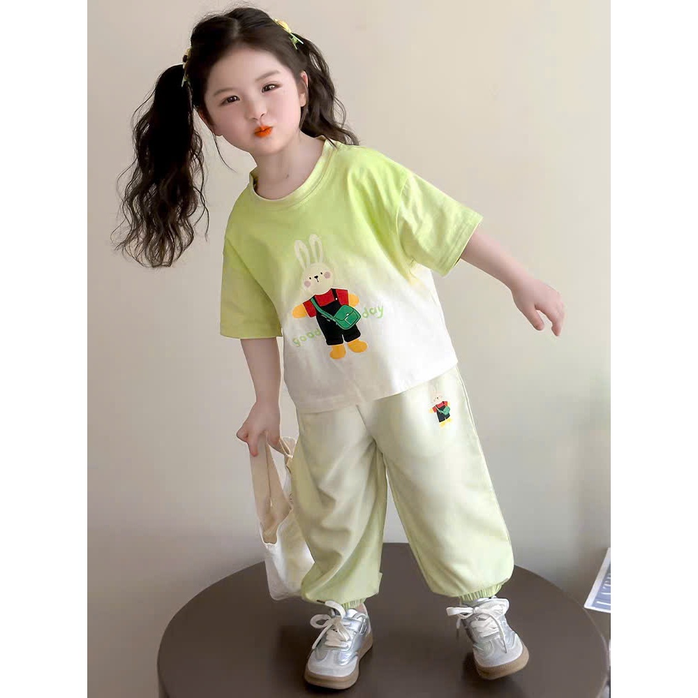 ( COMBO 1- 2 BỘ ) BỘ QUẦN ÁO BÉ GÁI MẪU THỎ GOOD CÓ TÚI BO GẤU QUẦN SZ 10 - 37 KG