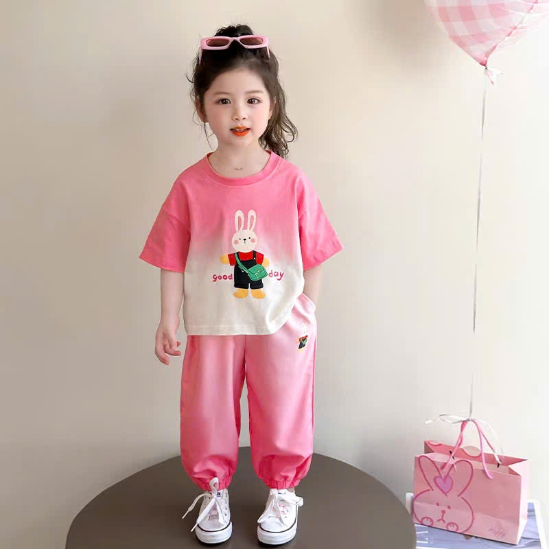 ( COMBO 1- 2 BỘ ) BỘ QUẦN ÁO BÉ GÁI MẪU THỎ GOOD CÓ TÚI BO GẤU QUẦN SZ 10 - 37 KG