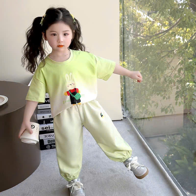 ( COMBO 1- 2 BỘ ) BỘ QUẦN ÁO BÉ GÁI MẪU THỎ GOOD CÓ TÚI BO GẤU QUẦN SZ 10 - 37 KG