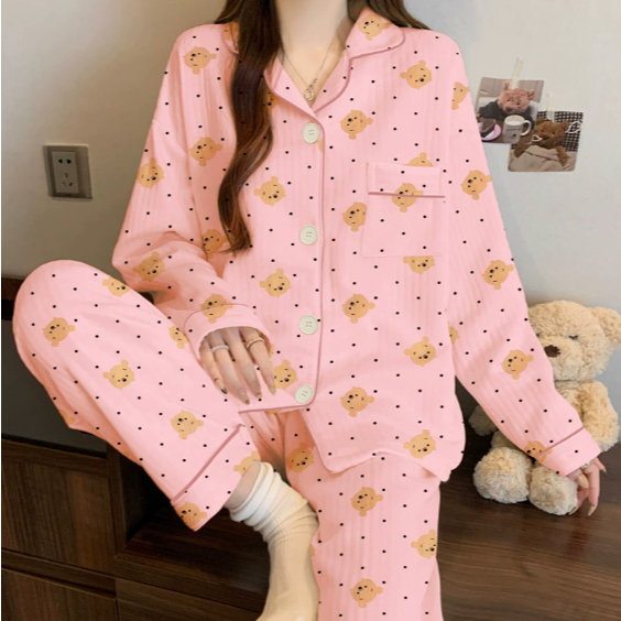 [Oder] Bộ đồ ngủ cotton chần bông mùa đông, họa tiết hoạt hình dễ thương và ấm áp,thích hợp mặc ở nhà 2026