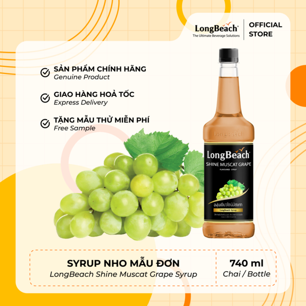 Siro Nho Mẫu Đơn - LongBeach Shine Muscat Grape Flavoured Syrup 740 ml ...