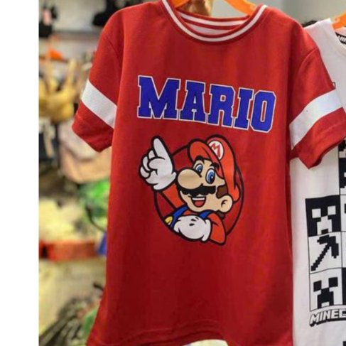 Áo Phông Thể Thao Bé Trai Mario In Hình Hoạt Hình Năng Động Thoáng Mát