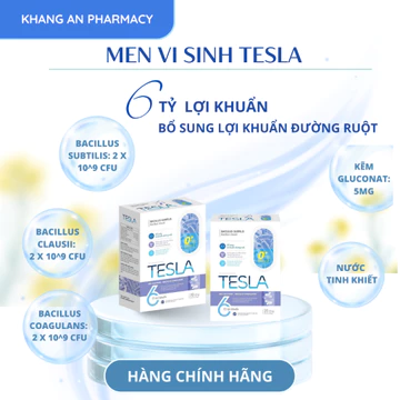 Men vi sinh Tesla - 6 tỷ lợi khuẩn - Bổ sung lợi khuẩn đường ruột- Dùng được cho trẻ từ 0 tháng tuổi