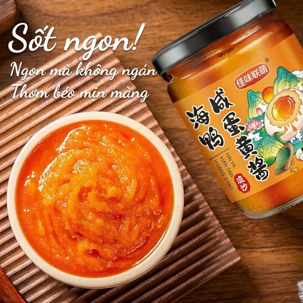Sốt Trứng Muối Hoàng Kim Hũ 200g - Chiết Xuất Trứng Vịt Biển Thượng Hạng, Chấm Bánh Mì Siêu Béo Ngậy Luka Food