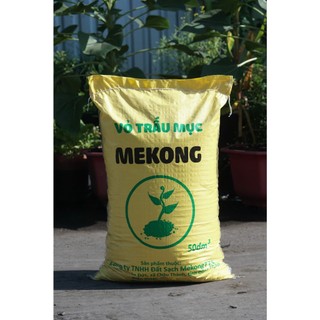 Vỏ Trấu Mục MekongTTS 50dm3 - Nguyên liệu trồng Cây - Phối Trộn Giá thể - Giữ Ẩm Cây