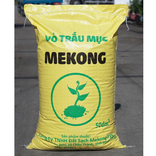 Vỏ Trấu Mục MekongTTS 50dm3 - Nguyên liệu trồng Cây - Phối Trộn Giá thể - Giữ Ẩm Cây
