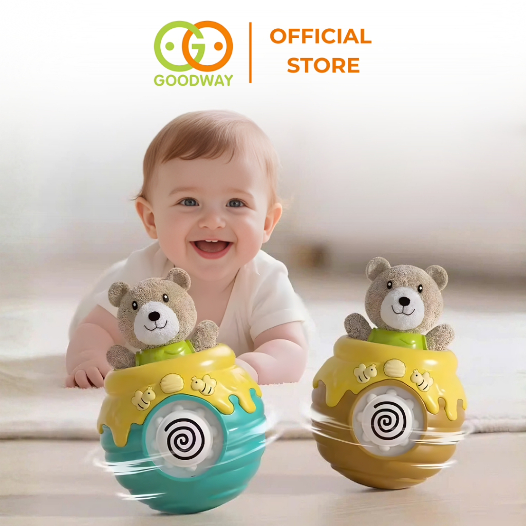 Lật Đật Hình Gấu Phát Nhạc Cho Bé Tập Bò Goodway Pop-up Bear Đồ Chơi Âm Thanh Cho Bé Sơ Sinh