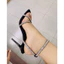 SANDAL ĐEN CHÉO ĐÍNH ĐÁ( ĐC)