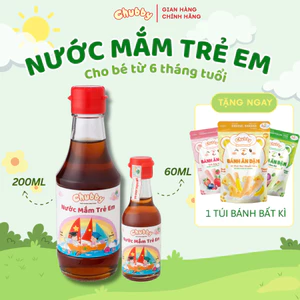 Nước mắm ăn dặm Chubby 200ml/60ml ít muối, giàu đạm, không phụ gia