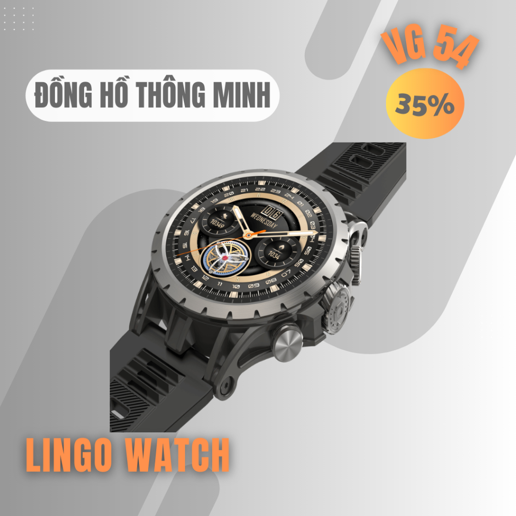 Đồng Hồ Thông Minh VG54 – Màn Hình 1.43", Pin 750mAh, Bluetooth 5.1, Chống Nước IP68 – Lingotrans