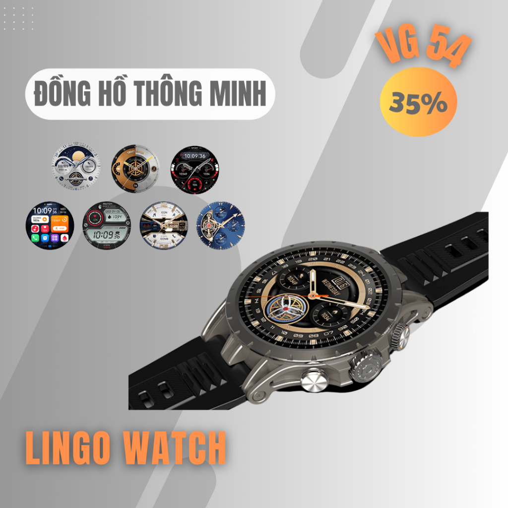Đồng Hồ Thông Minh VG54 – Màn Hình 1.43", Pin 750mAh, Bluetooth 5.1, Chống Nước IP68 – Lingotrans