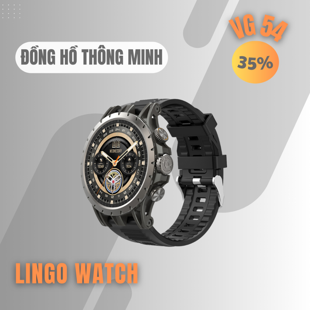 Đồng Hồ Thông Minh VG54 – Màn Hình 1.43", Pin 750mAh, Bluetooth 5.1, Chống Nước IP68 – Lingotrans