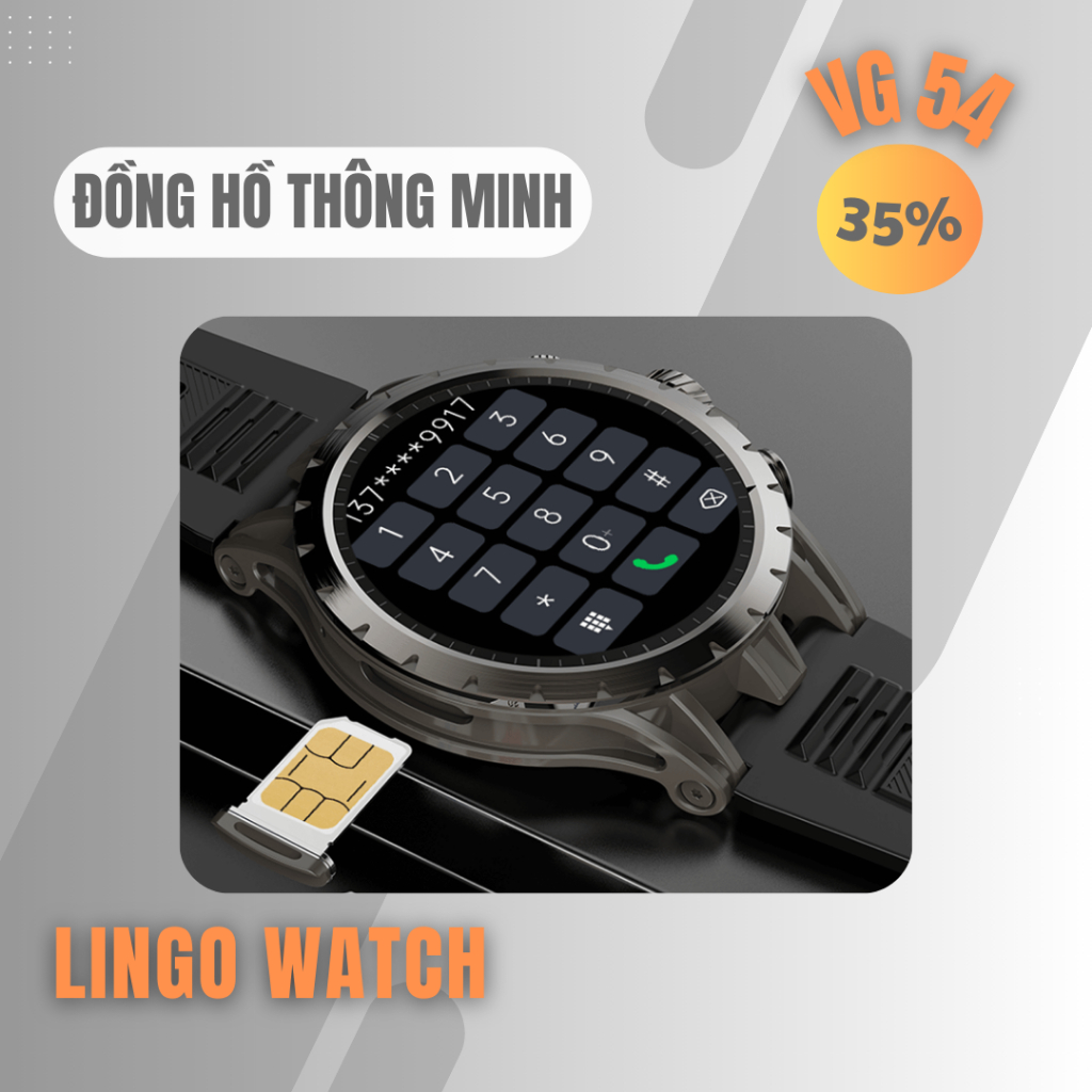 Đồng Hồ Thông Minh VG54 – Màn Hình 1.43", Pin 750mAh, Bluetooth 5.1, Chống Nước IP68 – Lingotrans