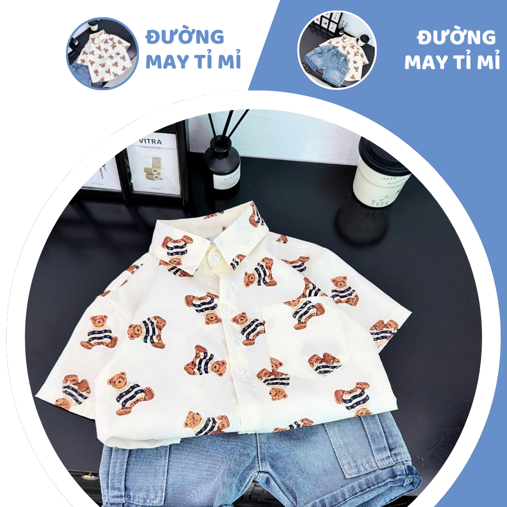 [À ƠI SHOP] B16- bộ sơ mi gấu mặc áo ngồi- a108.318