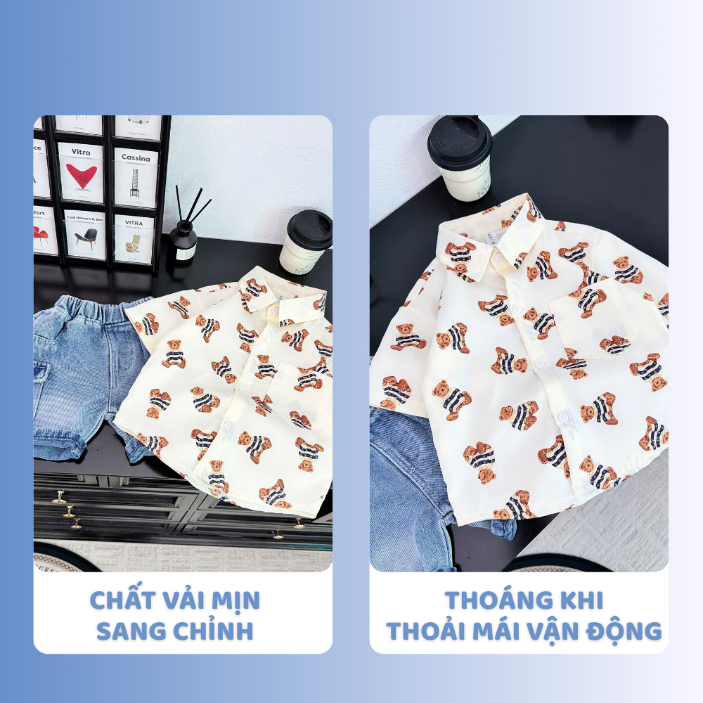 [À ƠI SHOP] B16- bộ sơ mi gấu mặc áo ngồi- a108.318