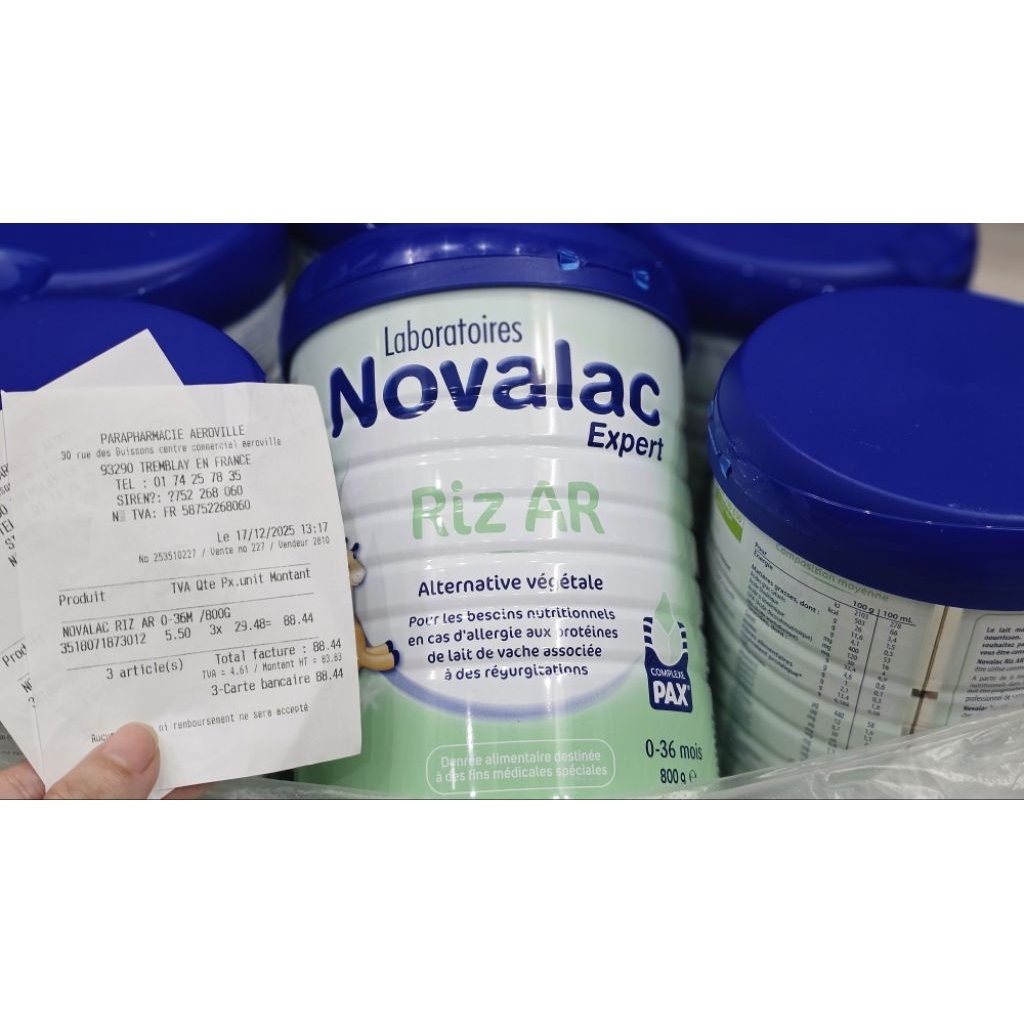 [DATE T10/27] Sữa Gạo Novalac Riz AR Chống Dị Ứng, Trào Ngược Không Lactose | Hộp 800g – Pháp