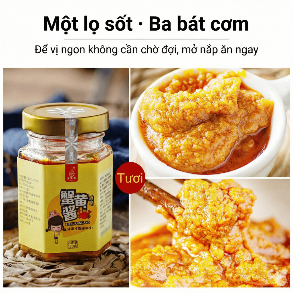 Sốt Cua Gạch Huierkang 120g Thượng Hạng Trộn Cơm - Sốt Cua Ăn Liền Đậm Đà Béo Ngậy 2 Vị Cay/Không Cay Luka Shop