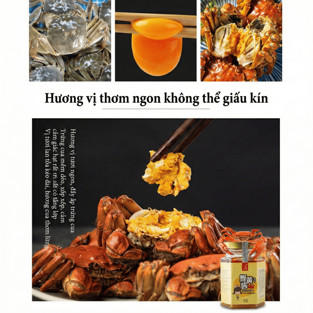 Sốt Cua Gạch Huierkang Thượng Hạng 120g - Sốt Trộn Cơm, Chấm Hải Sản Đậm Đà, Ăn Liền Tiện Lợi Béo Ngậy Luka Shop