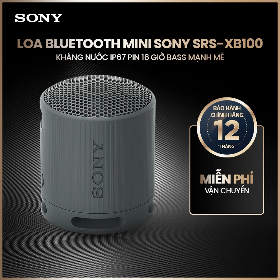 Loa bluetooth mini Sony SRS-XB100 kháng nước IP67 pin 16 giờ bass mạnh mẽ