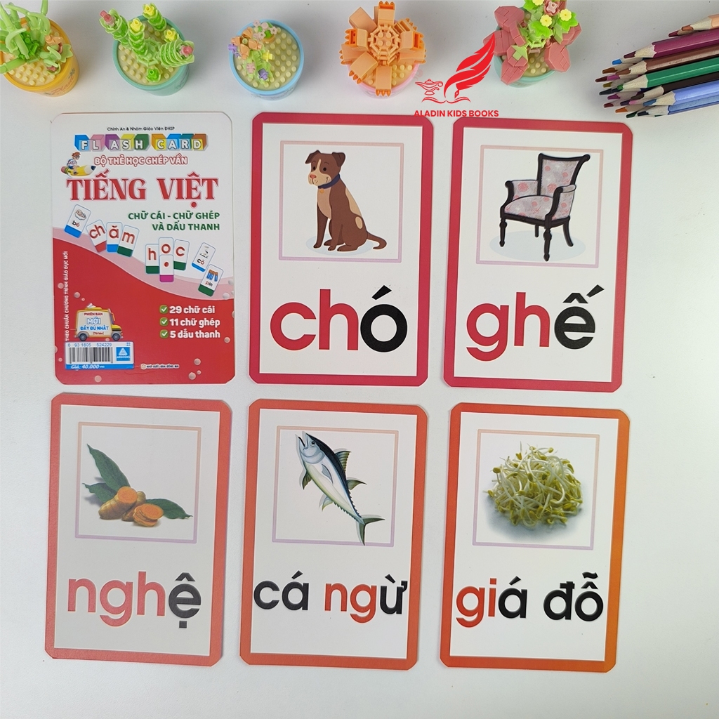 Flash Card Bộ Thẻ Ghép Vần Tiếng Việt – Chữ Cái, Chữ Ghép & Dấu Thanh | Thẻ Dày Cao Cấp